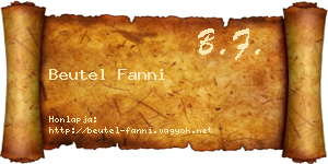 Beutel Fanni névjegykártya