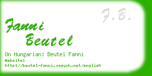 fanni beutel business card